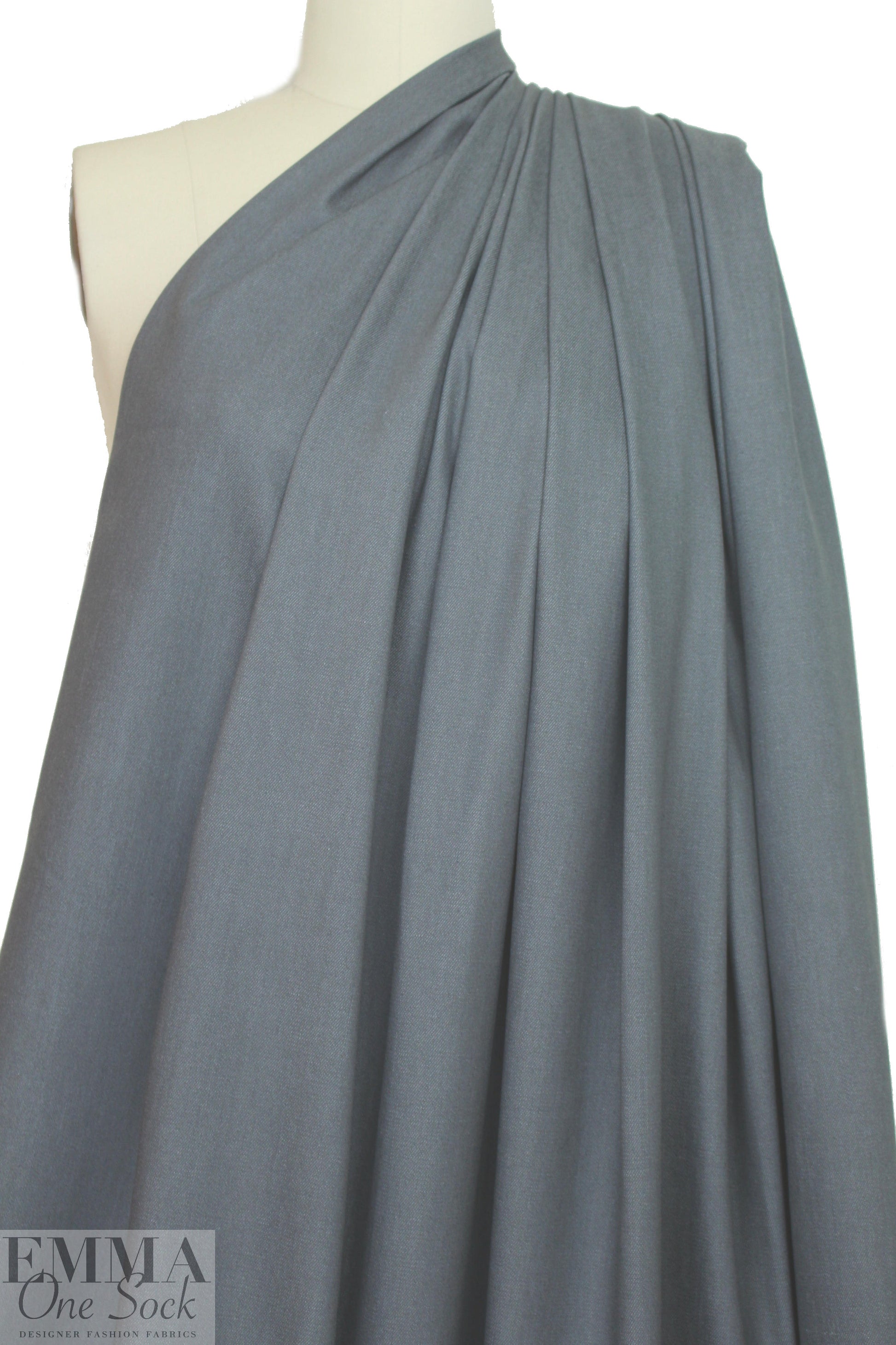 cotton/recycled poly/spandex stretch denim - dove gray