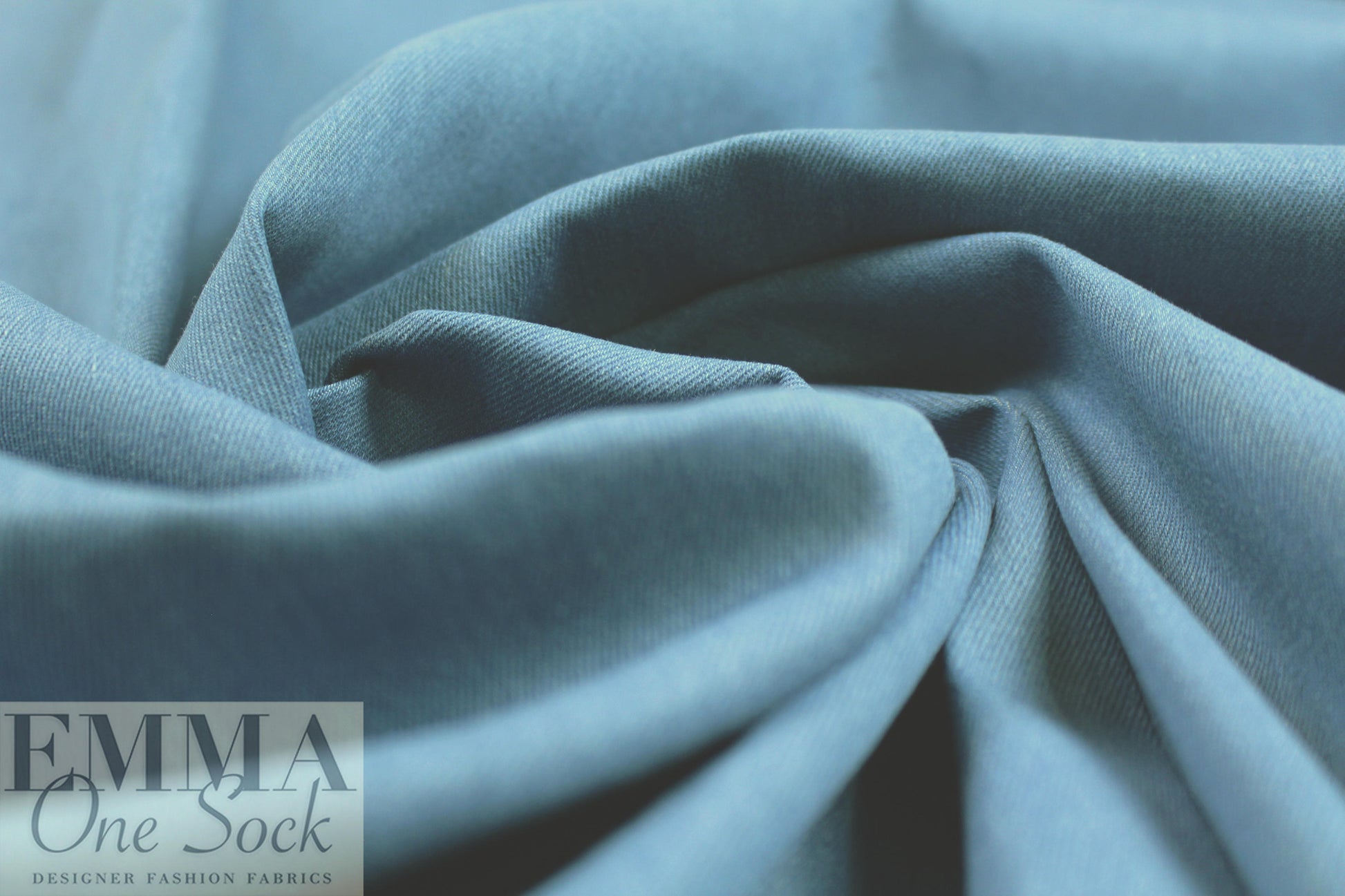 11 oz. cotton blend stretch denim - bleachy blue 1.125 yds