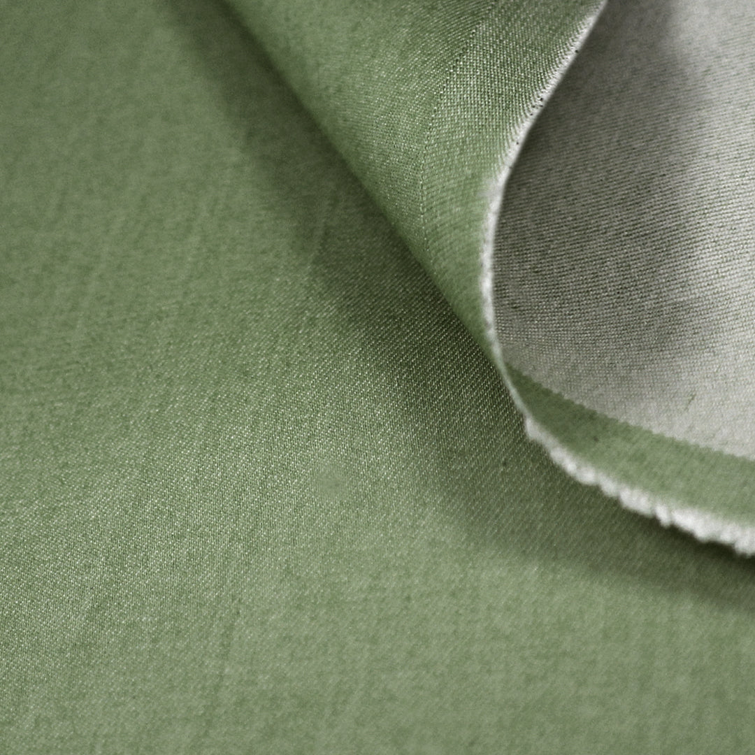 mid-weight stretch denim - thyme, Oeko-Tex cert. .75 yds