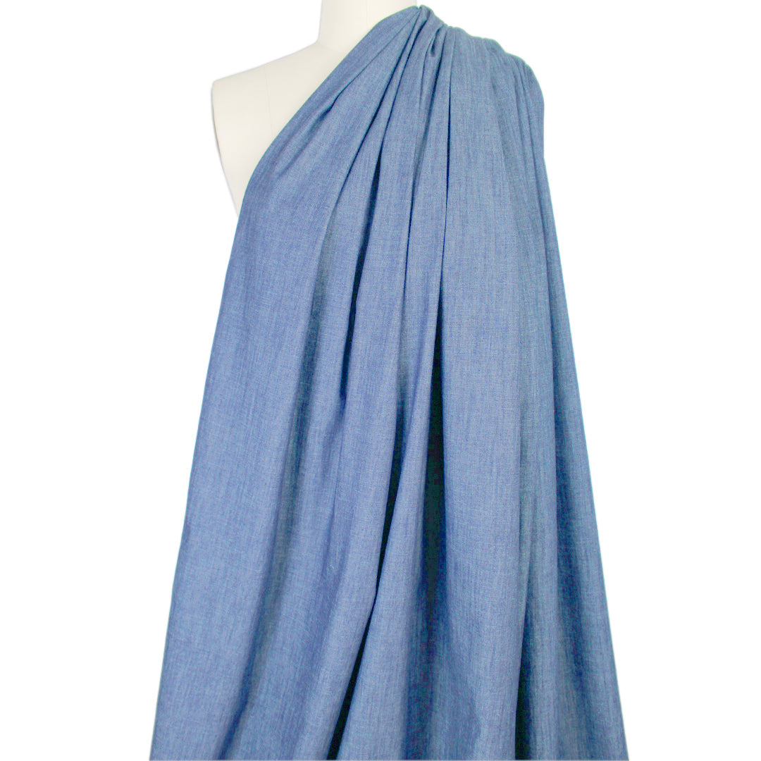 lightweight cotton denim, 4 oz. - bleachy blue, Oeko-Tex cert .5 yds
