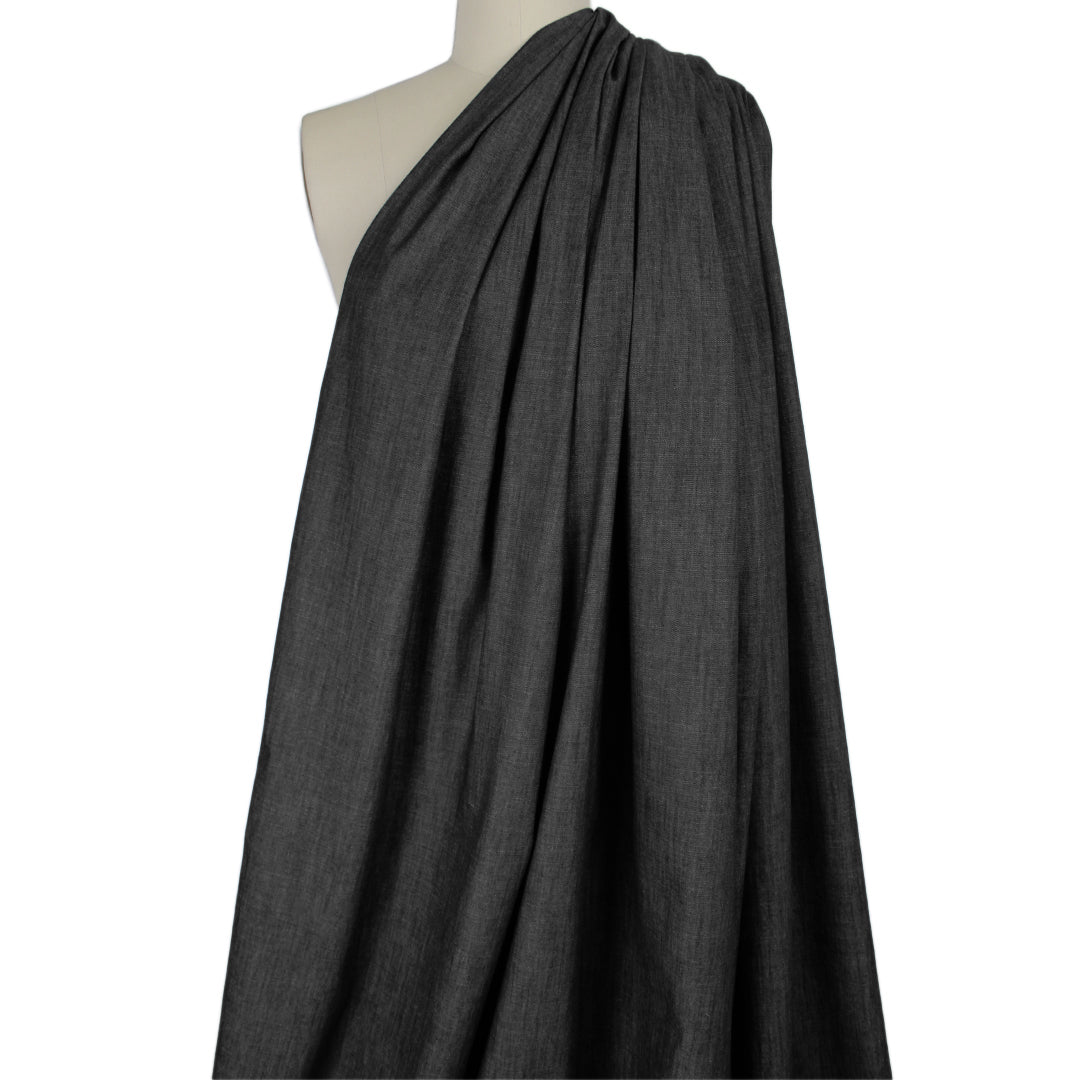 lightweight cotton denim, 4 oz. - soft black, Oeko-Tex cert 2.75 yds