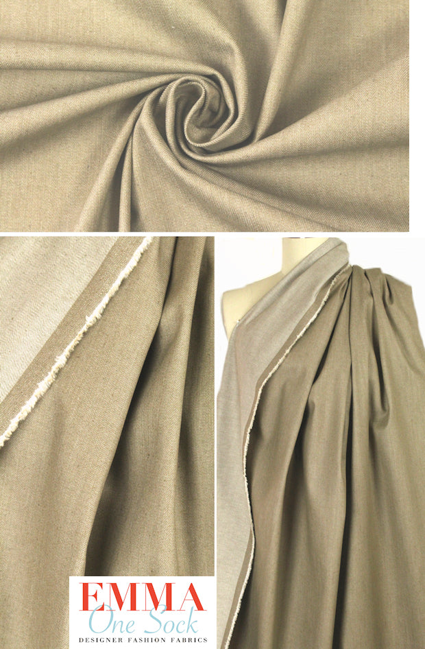 'casual chic' light taupe stretch denim 1.5 yd