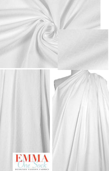 Italian diamond embossed white stretch denim