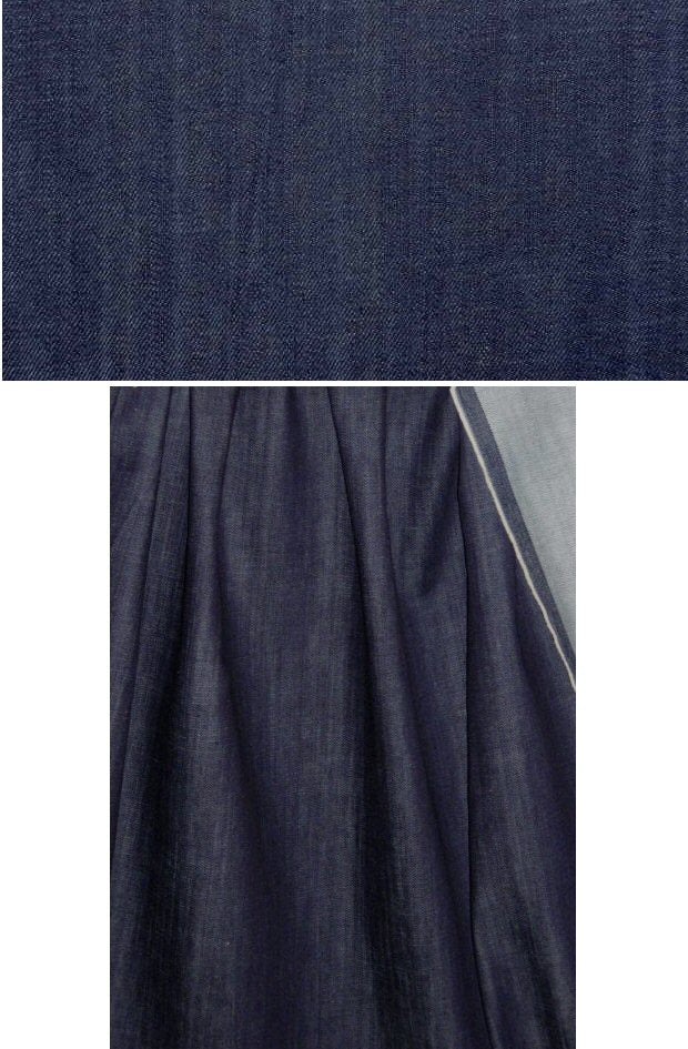 4-way stretch denim, indigo, medium weight