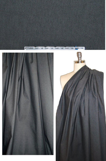 Italian off black cotton/lycra stretch denim 1.75 yd