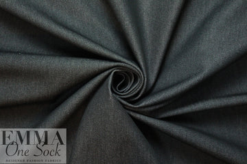 Italian 4-way stretch cotton denim - off black 1.125 yds