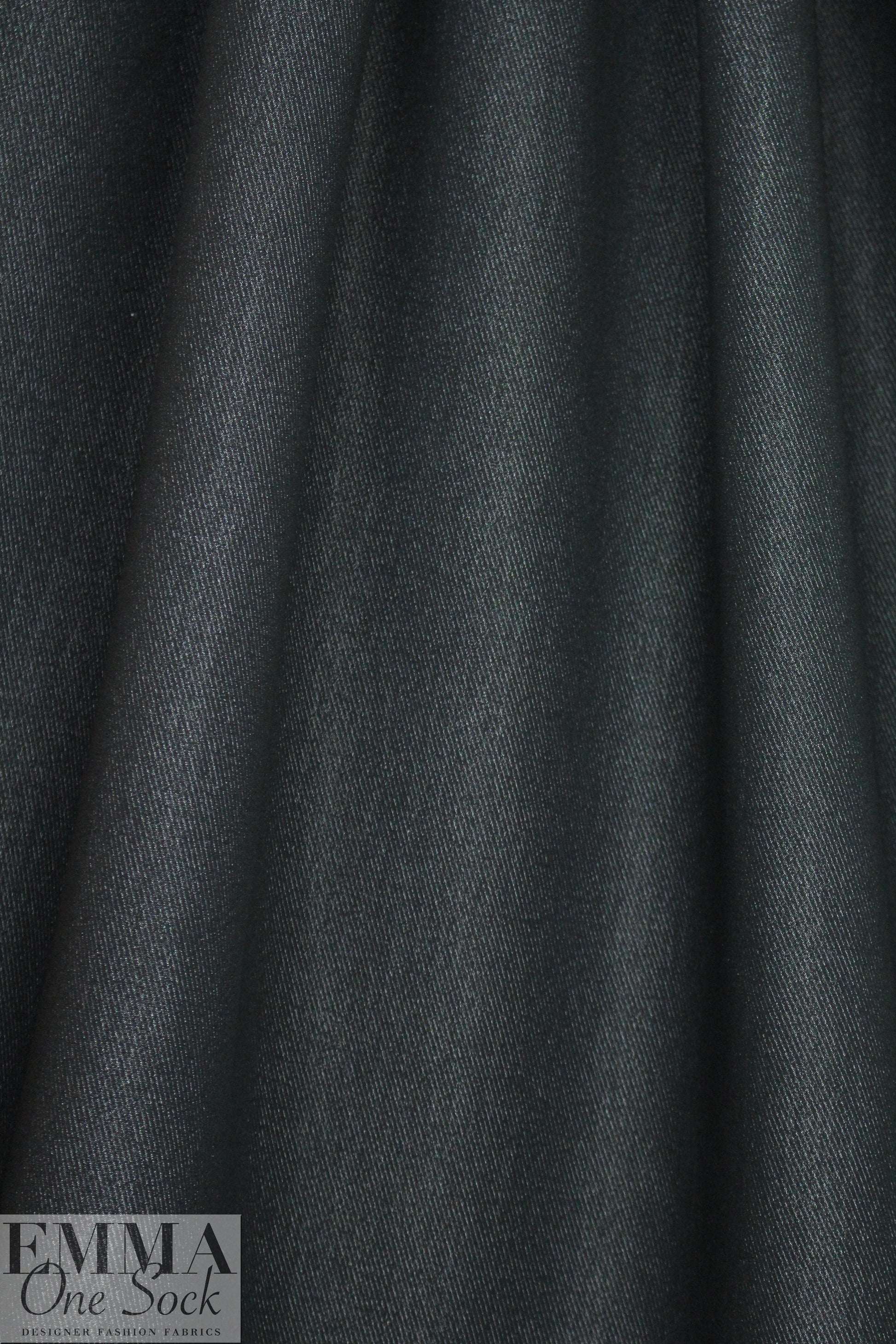 Italian 4-way stretch cotton denim - off black 1.125 yds