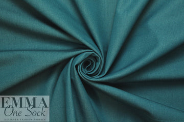 Italian 4-way stretch cotton denim - teal