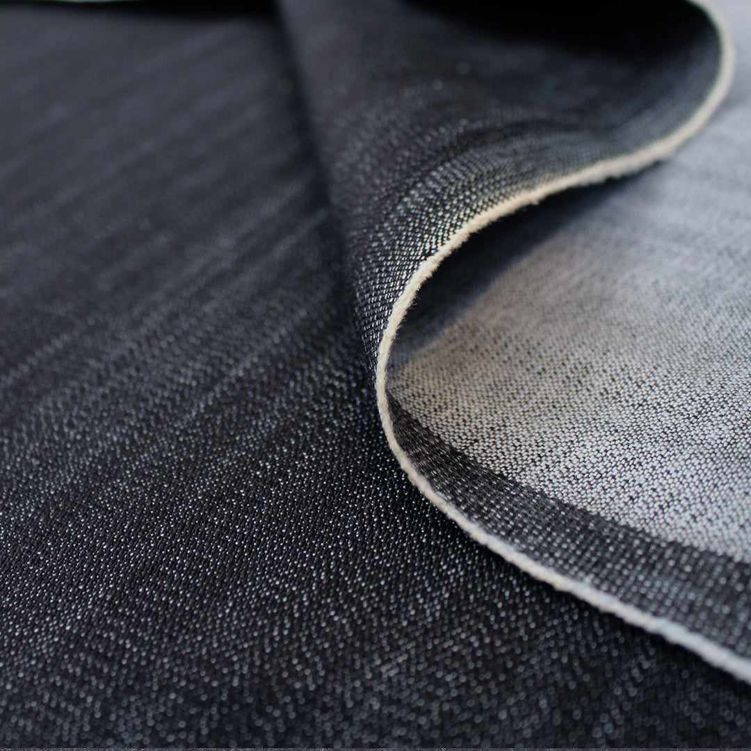 NY designer variegated stretch denim - dk. indigo 1 yard