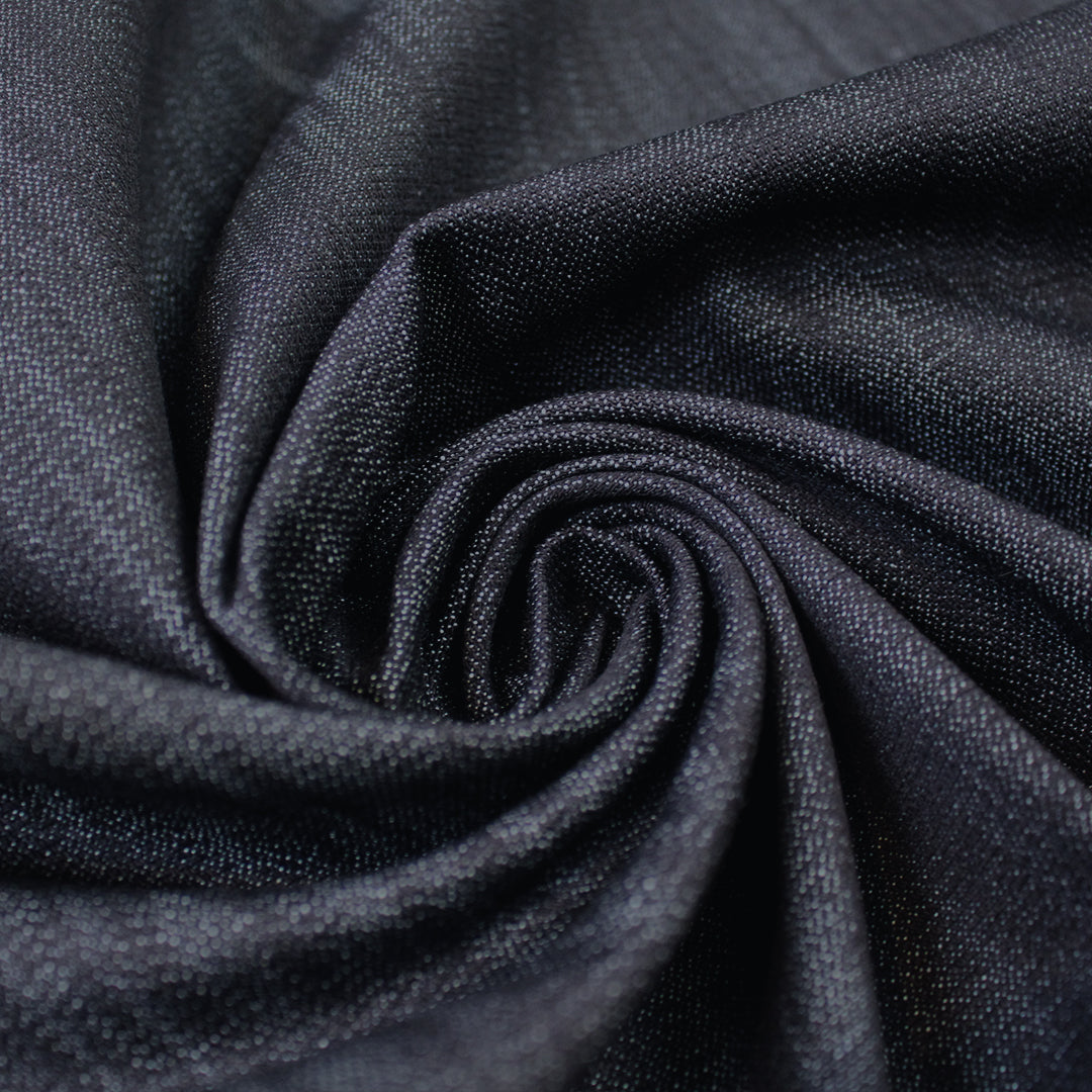 NY designer variegated stretch denim - dk. indigo 1 yard