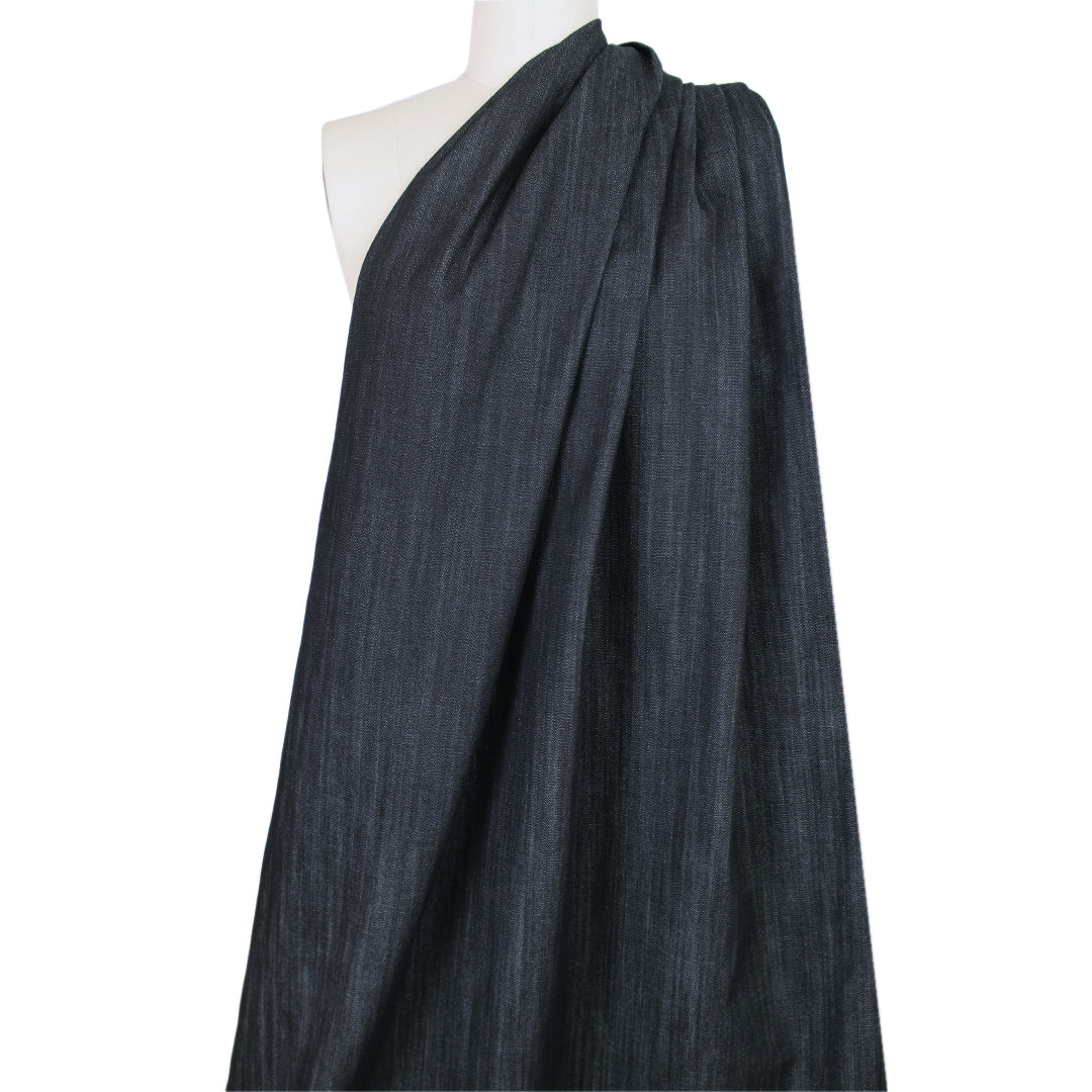 NY designer variegated stretch denim - dk. indigo 1 yard