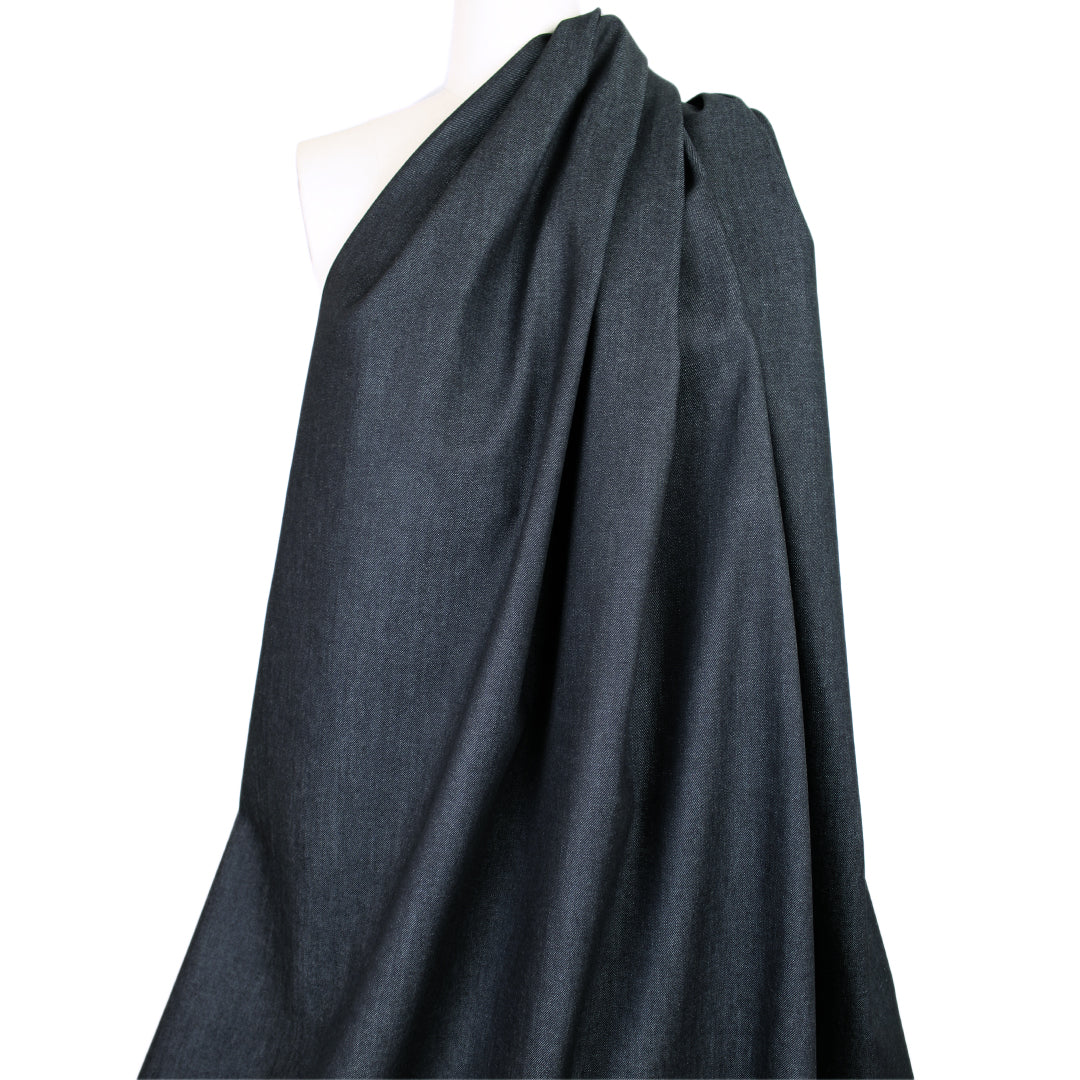 NY designer heavier weight stretch denim - dk. indigo .625 yds