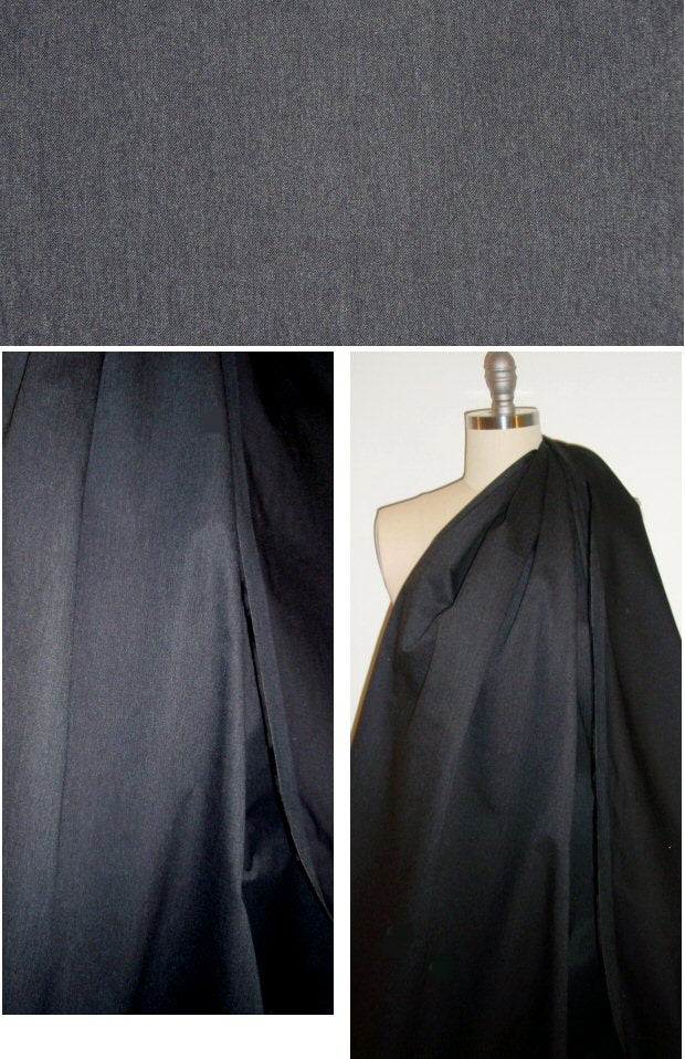 Italian 2-way stretch denim, medium weight - off black 1 yard