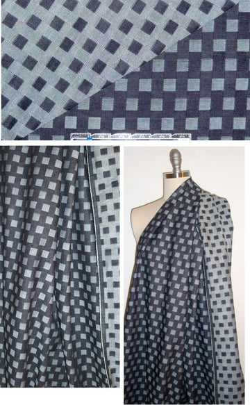 DKNY novelty stretch cotton denim - checkers 2 yds