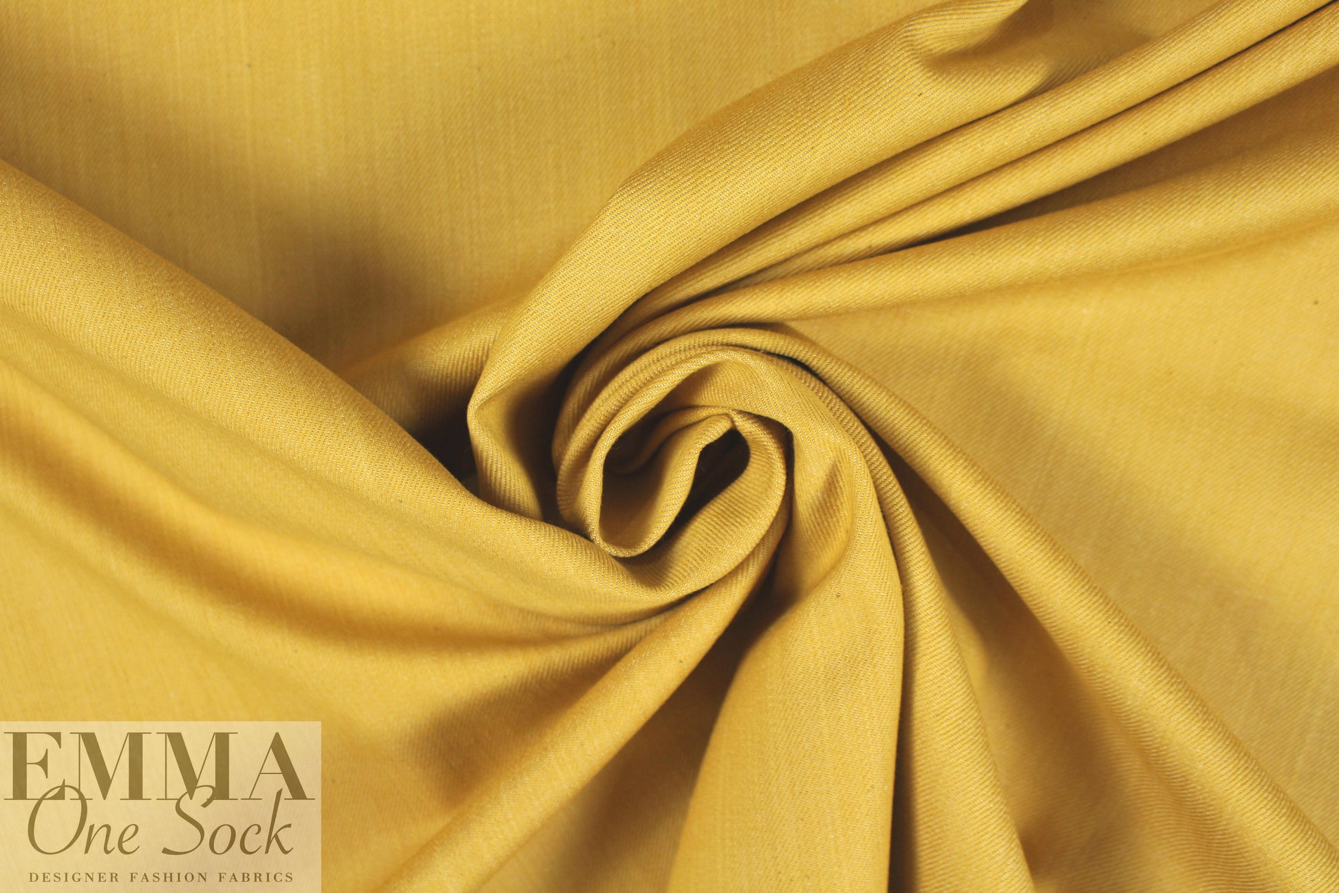 Italian heavier stretch denim - mustard