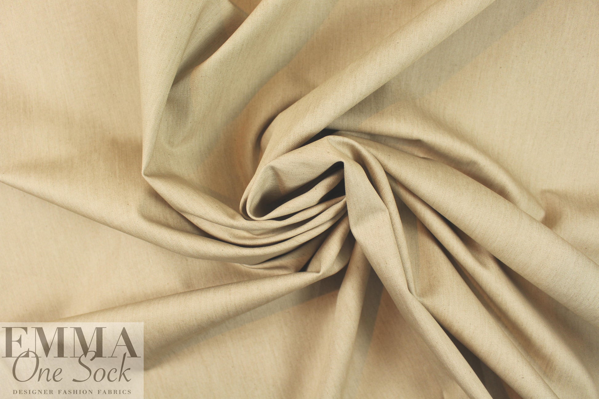 Italian wool/silk/cotton stretch denim - sand