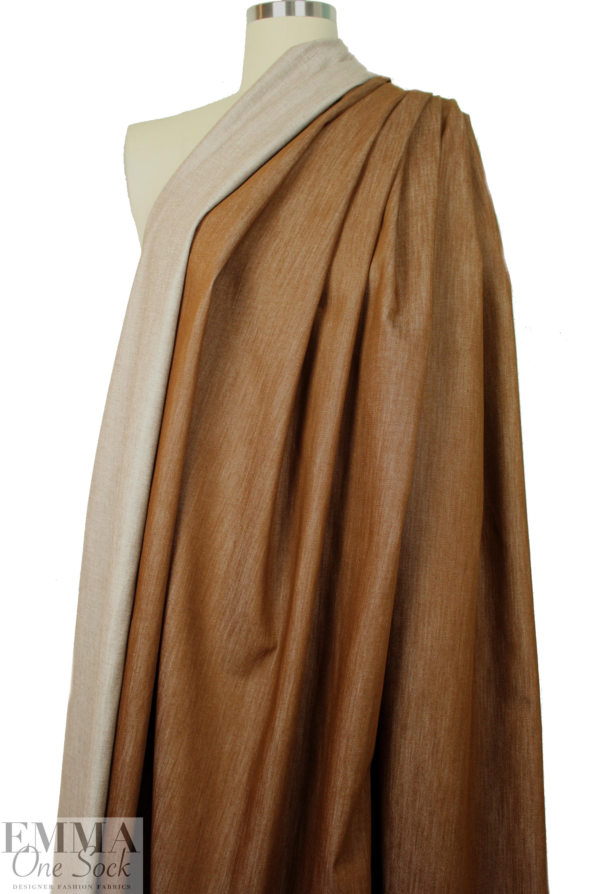 Italian cotton/silk denim - toffee .75 yds