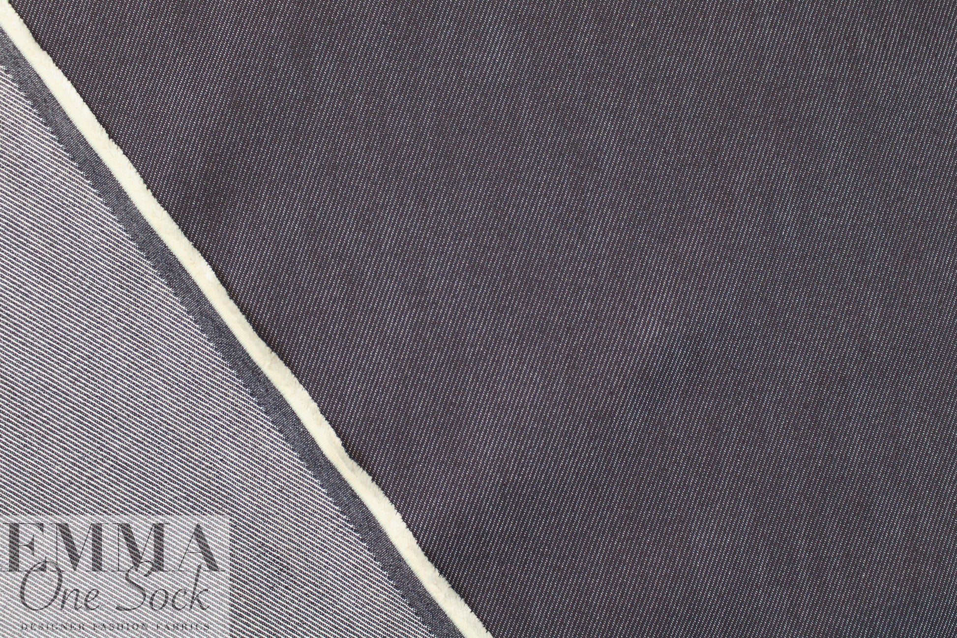 Italian cotton/silk denim - navy/silver