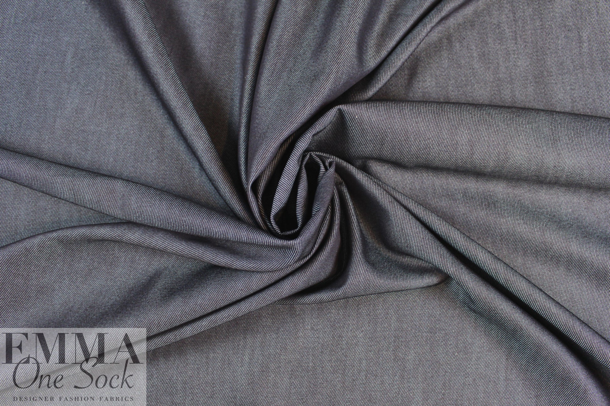 Italian cotton/silk denim - navy/silver