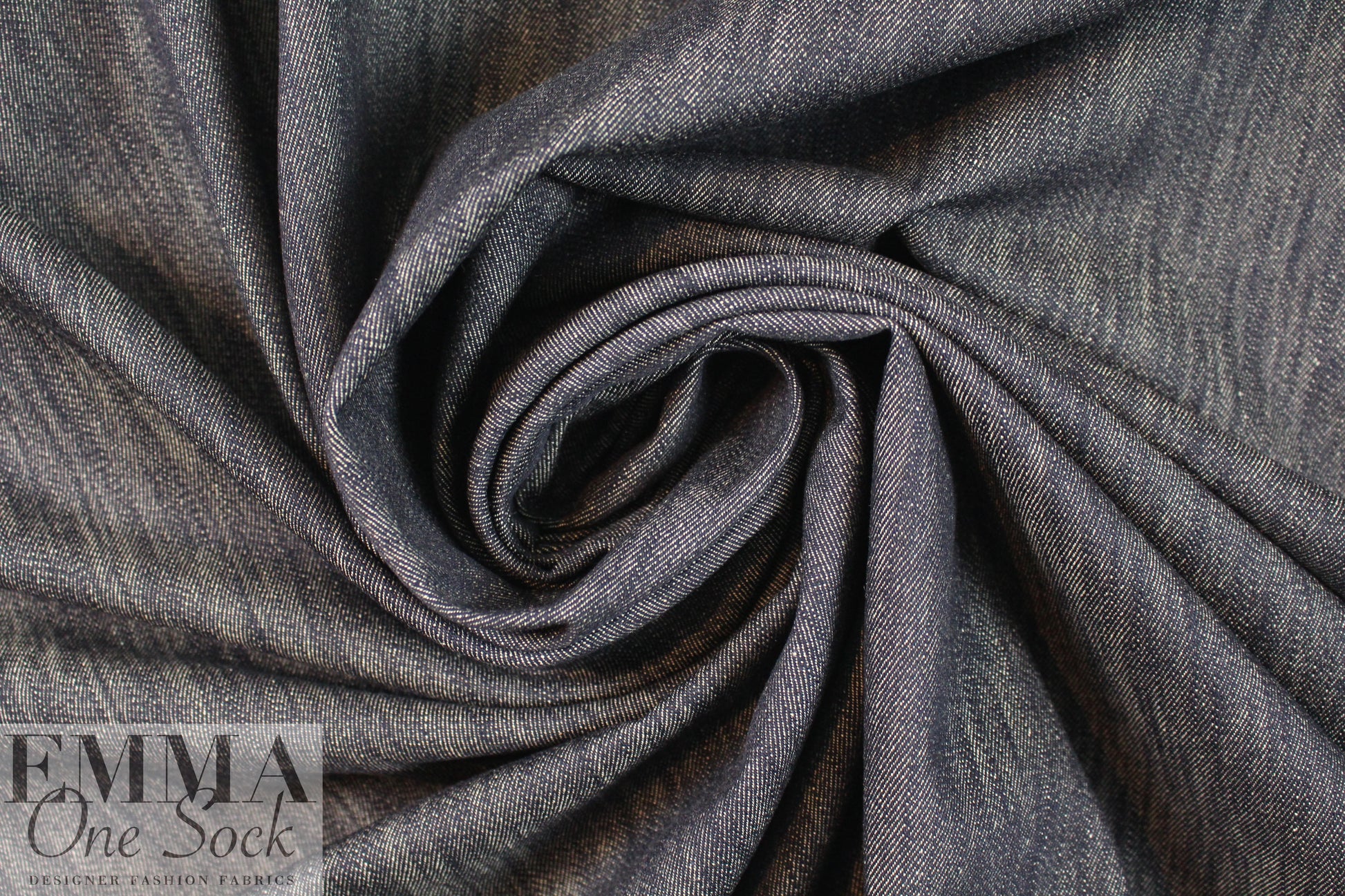 Italian wool/silk/cotton denim - dark denim 2 yd