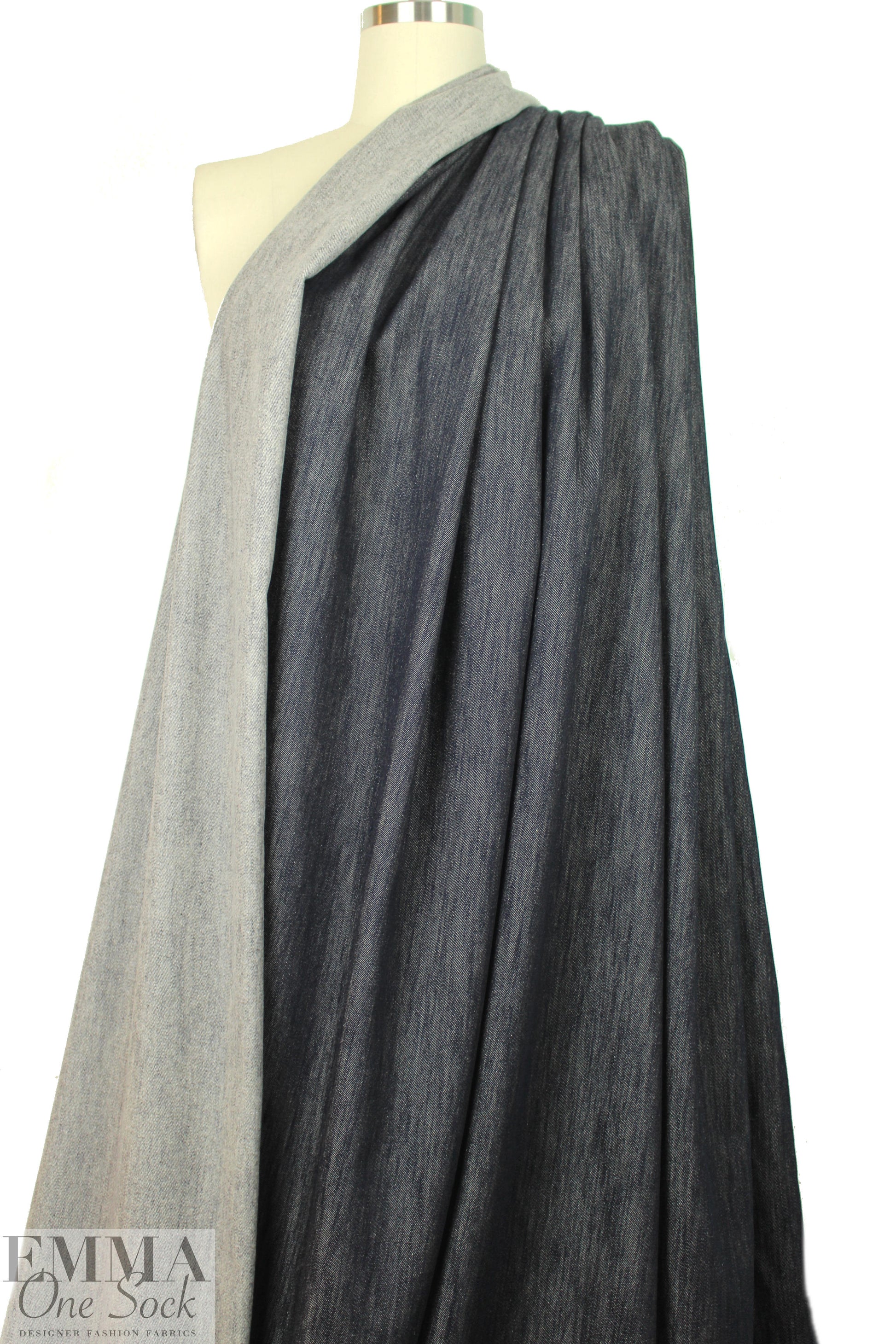 Italian wool/silk/cotton denim - dark denim