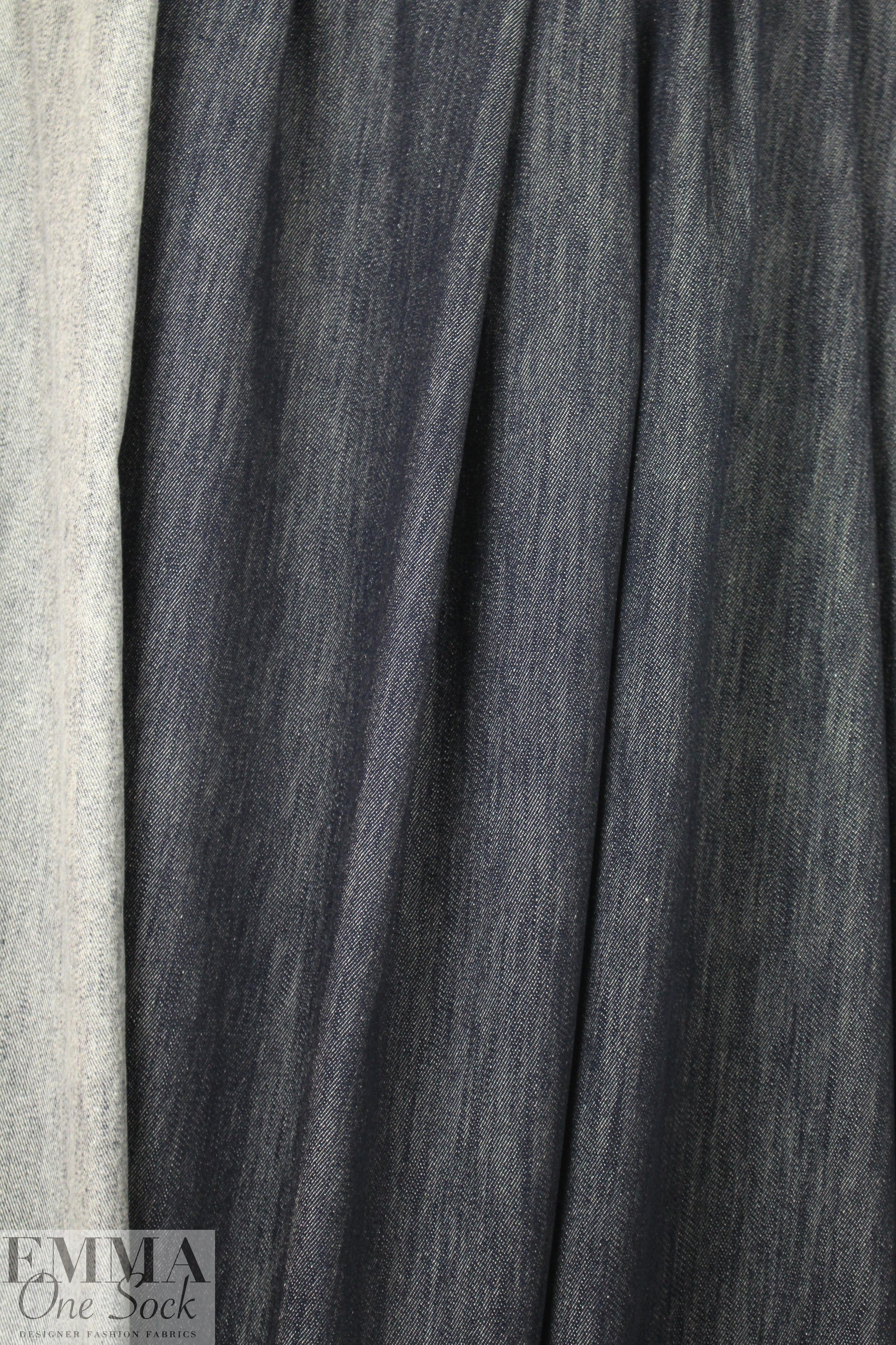 Italian wool/silk/cotton denim - dark denim 2 yd