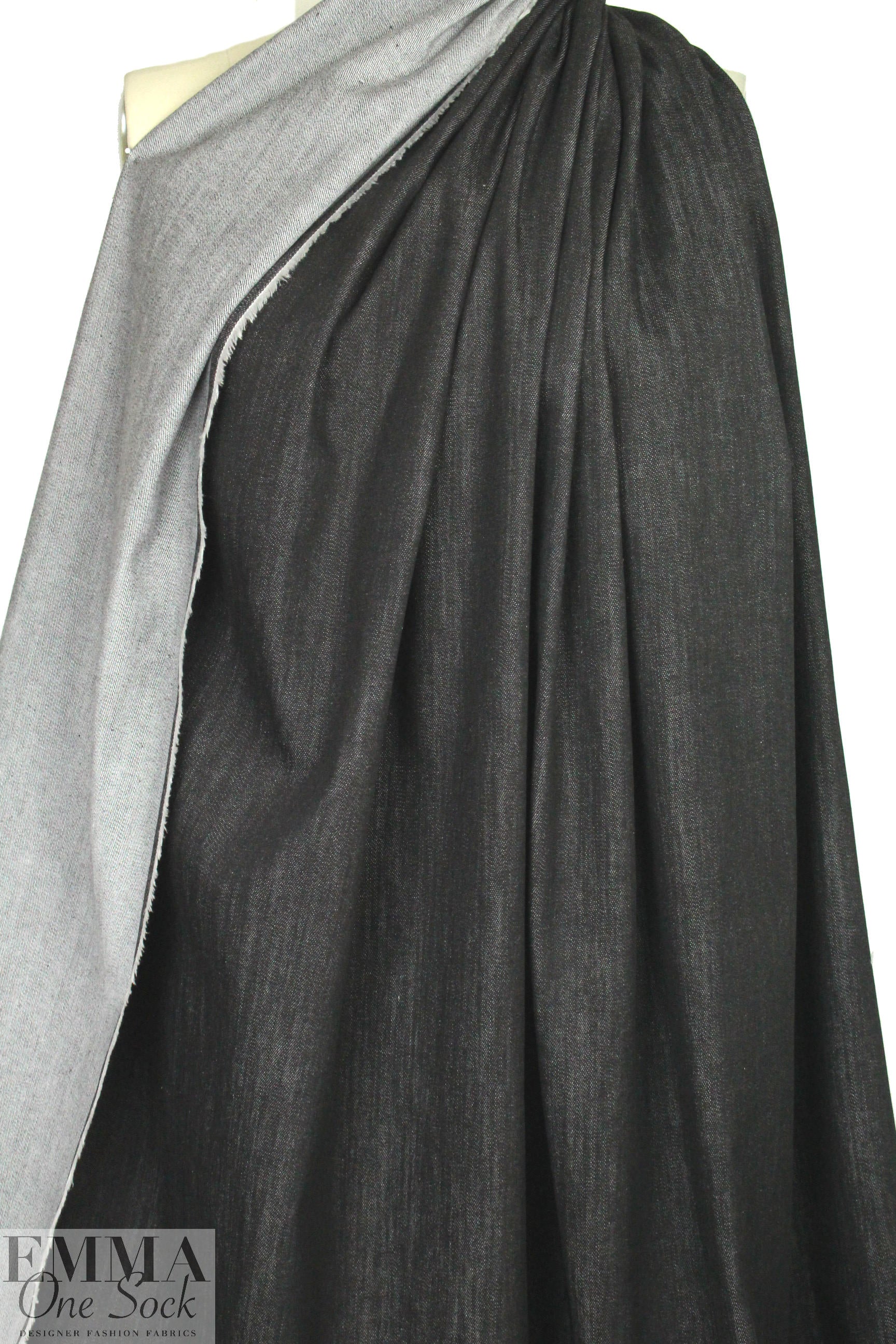 Italian stretch denim - off black 1.66 yds