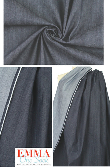 57 inch medium weight dark blue stretch denim