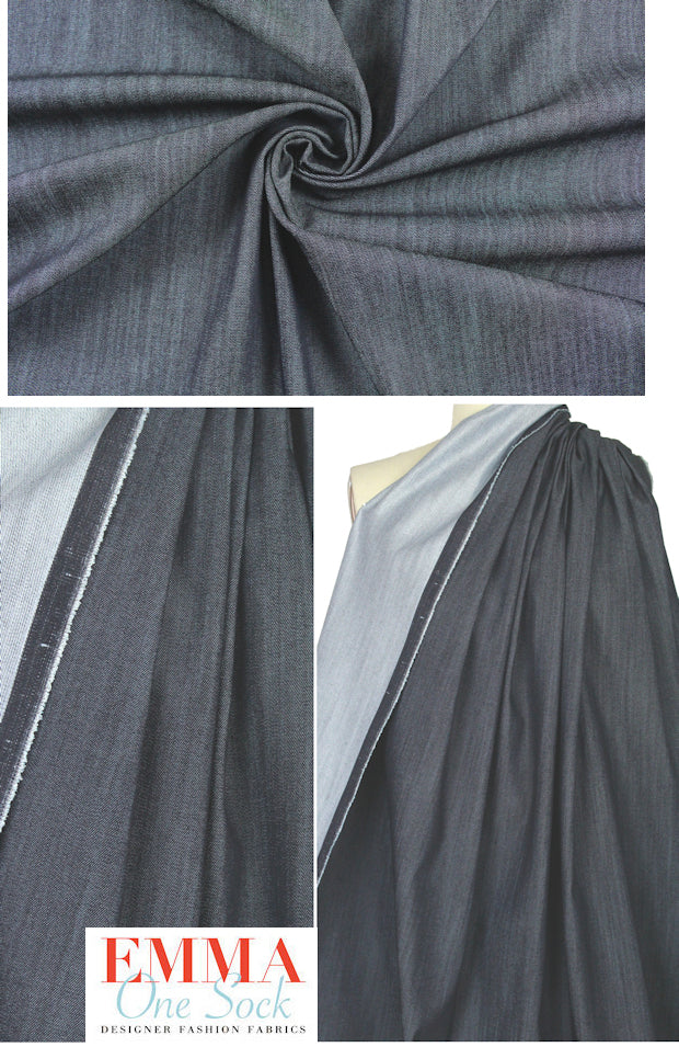 48 inch medium weight dark blue stretch denim 1 yard
