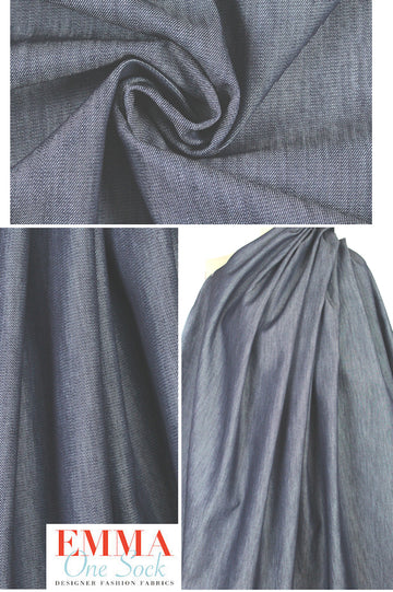 designer heavy, dark blue twill denim 1 yard