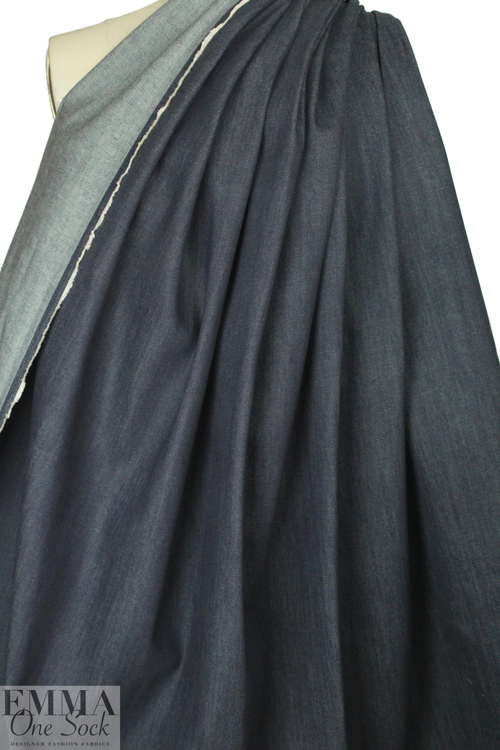Italian heavy no-stretch denim - darker blue