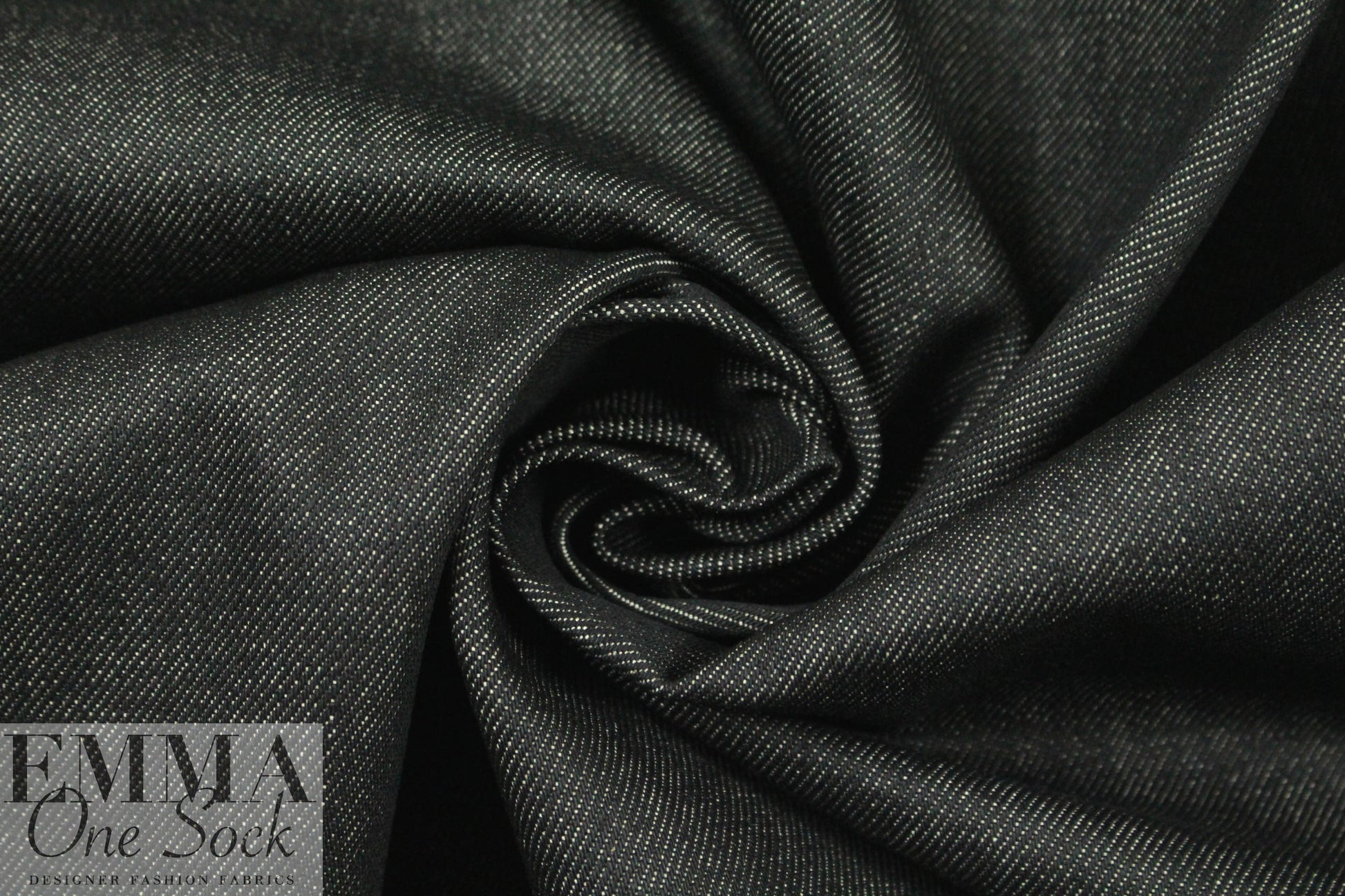 Italian heavy no-stretch denim - off black 1.125 yds