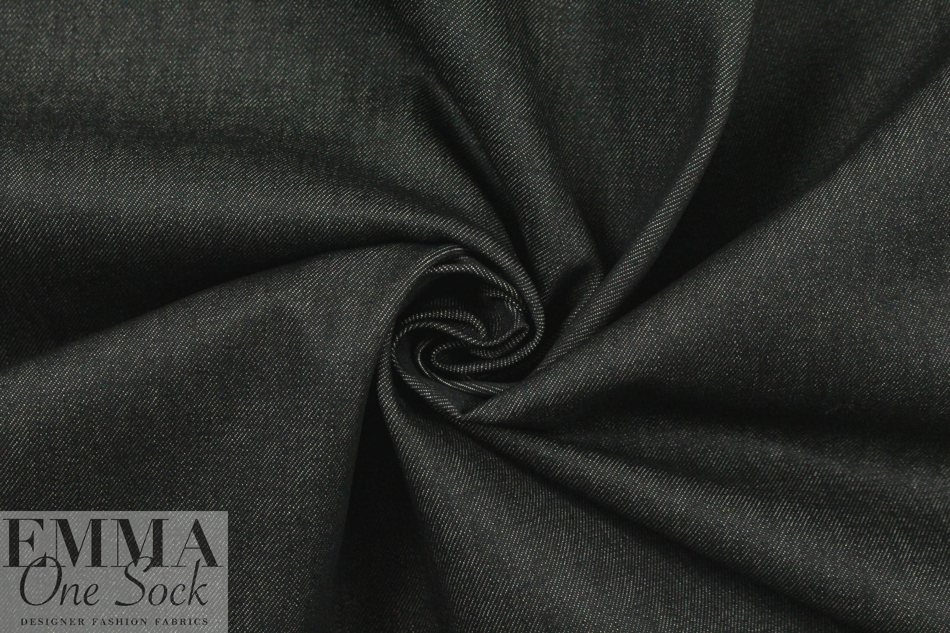 Italian heavy no-stretch denim - off black 2.5 yd