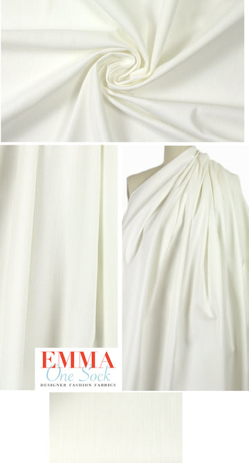 Italian creamy white stretch denim twill
