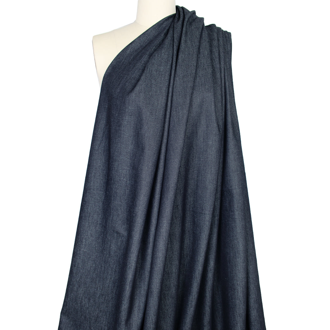 French EXTRA WIDE cotton denim - dark indigo .75 yds