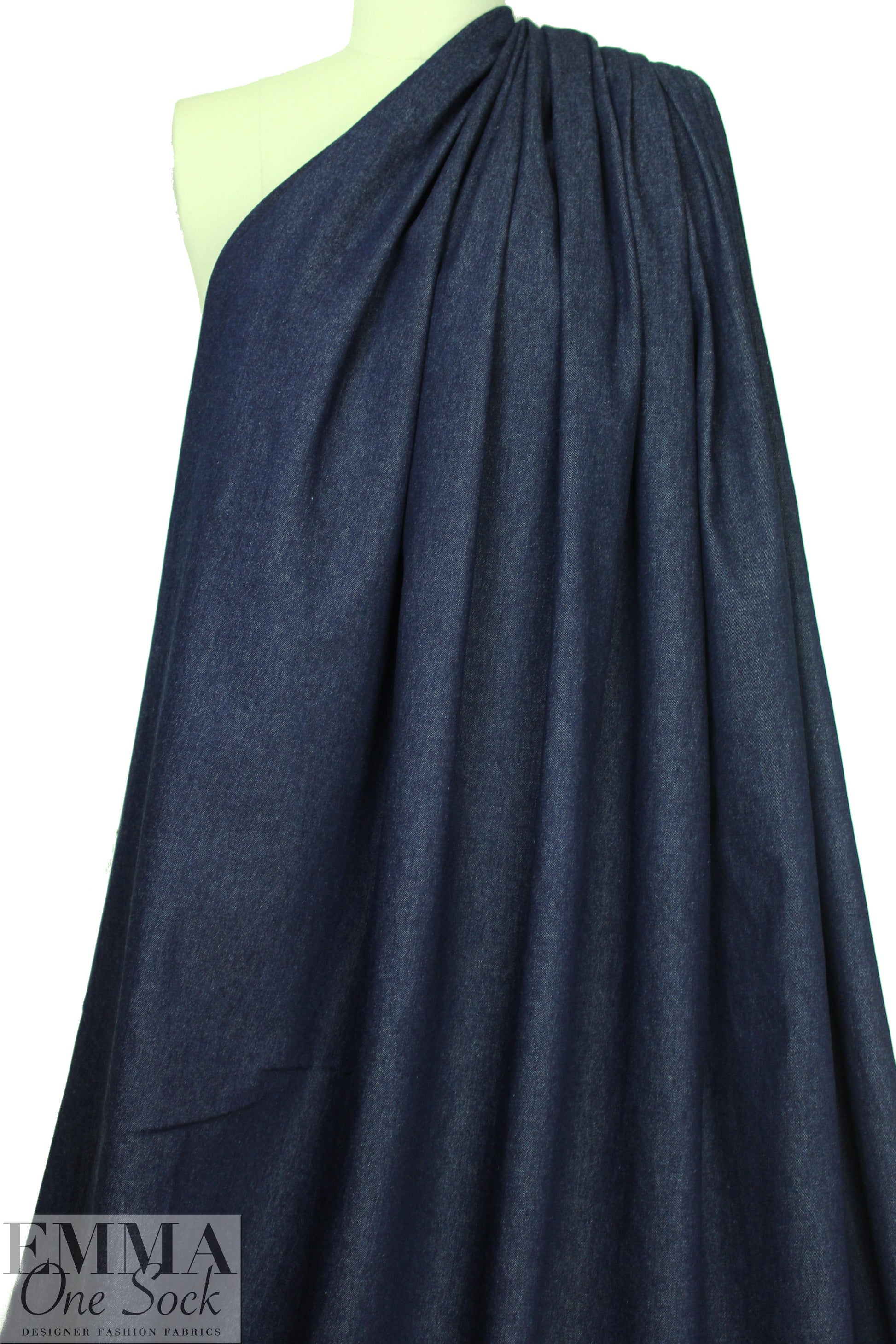 NY designer dark blue cotton stretch denim