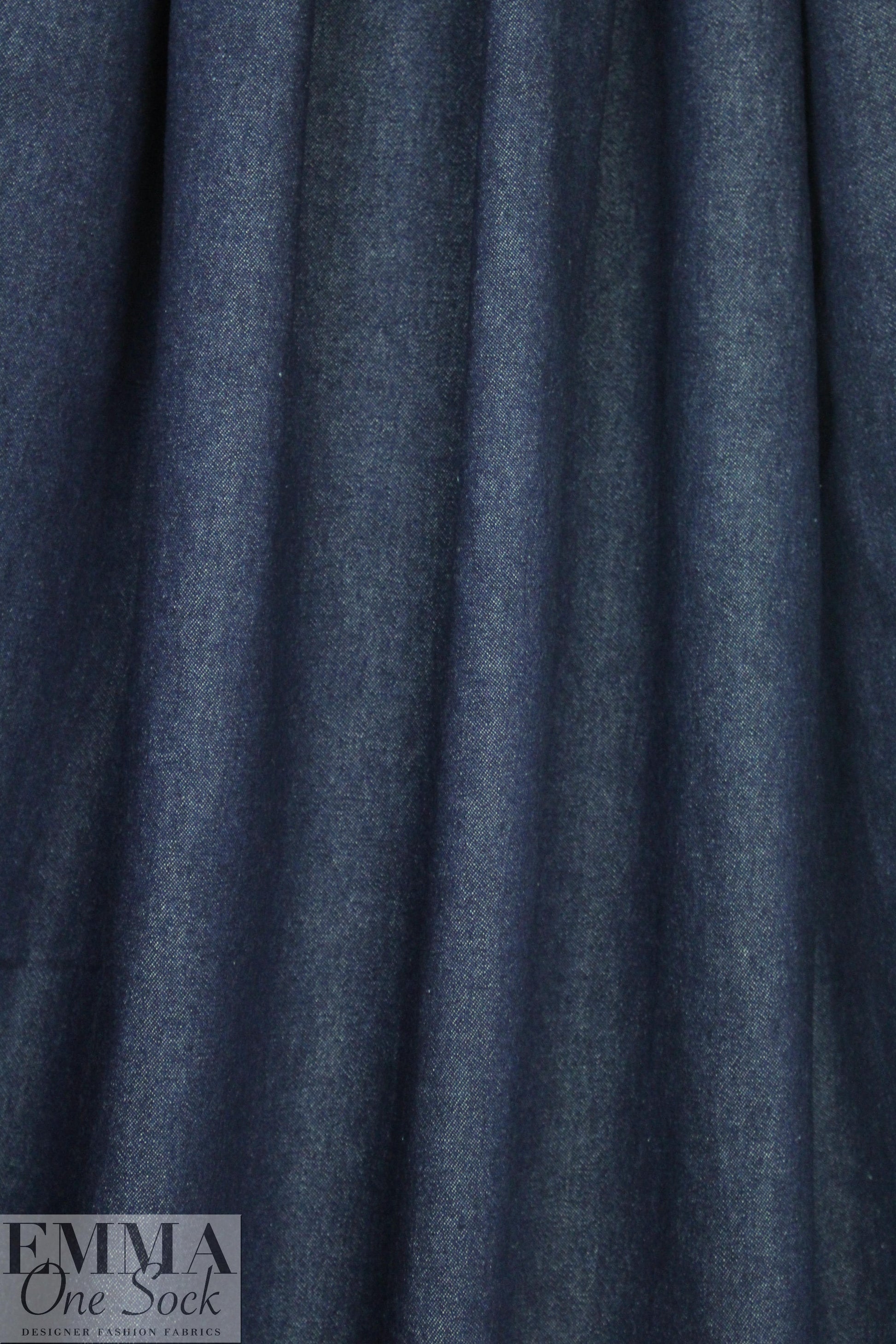 NY designer dark blue cotton stretch denim 1.375 yds