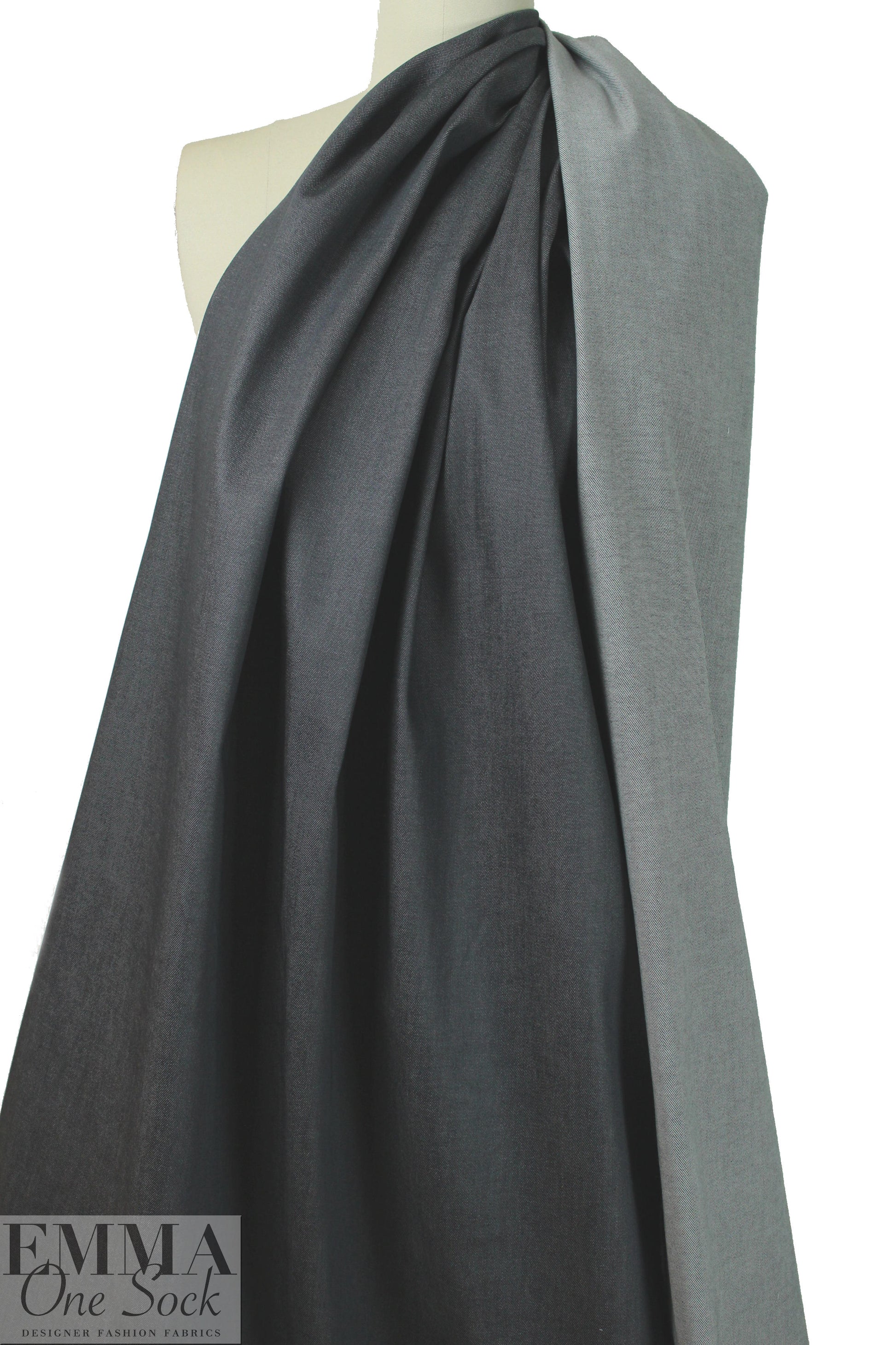 NY designer medium weight stretch denim - medium gray