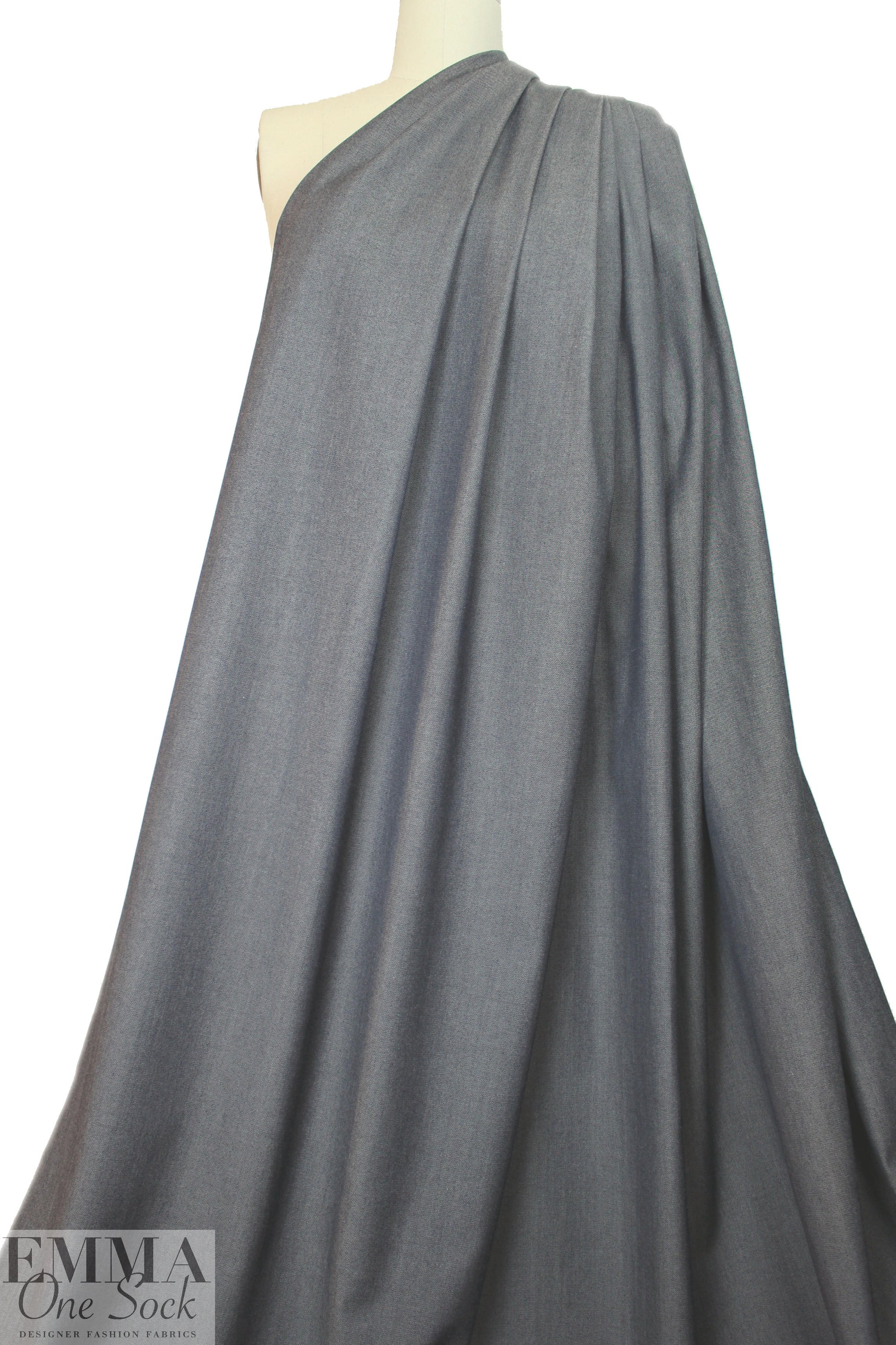 Italian cotton/wool stretch denim - medium blue