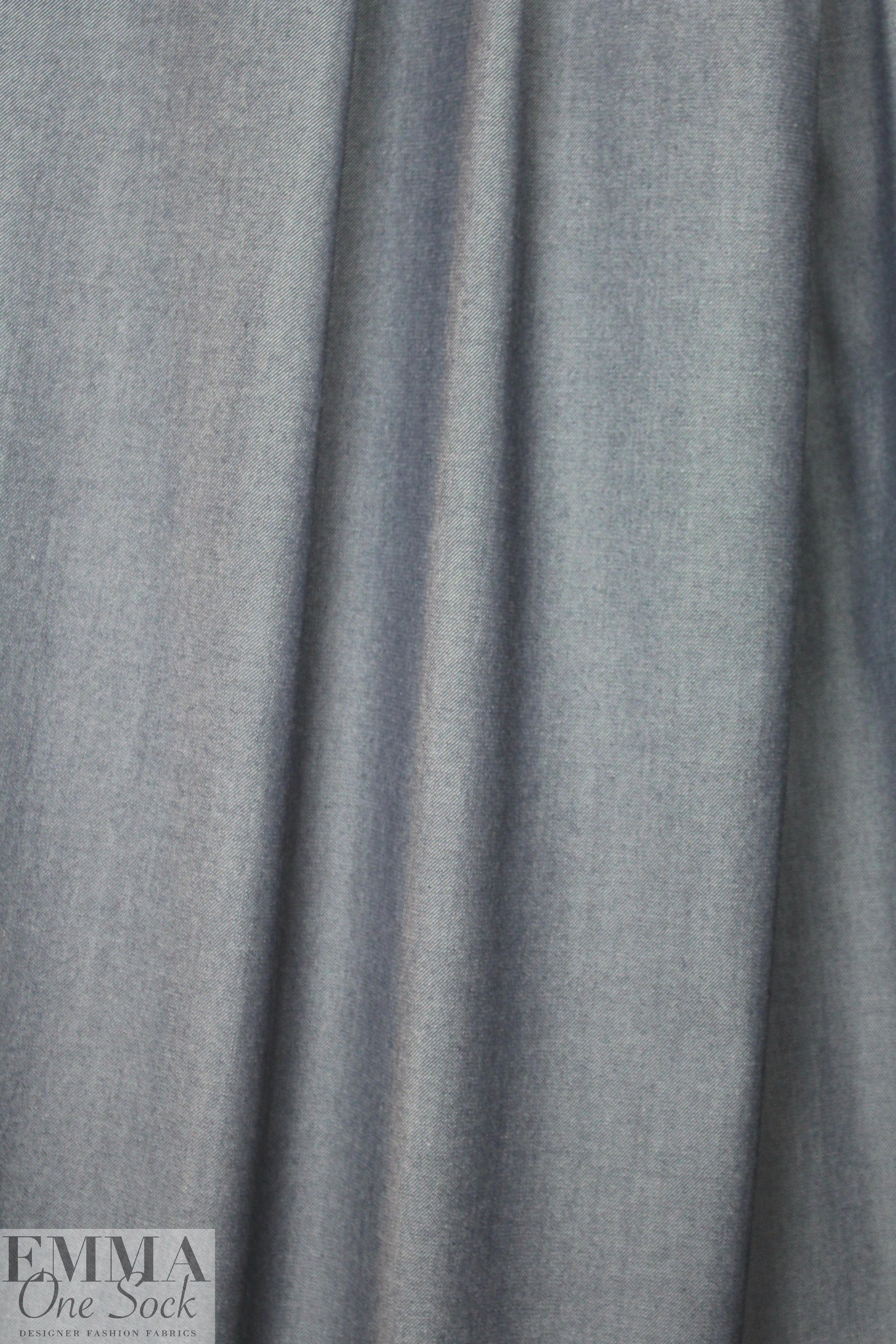 Italian cotton/wool stretch denim - medium blue 1.66 yd