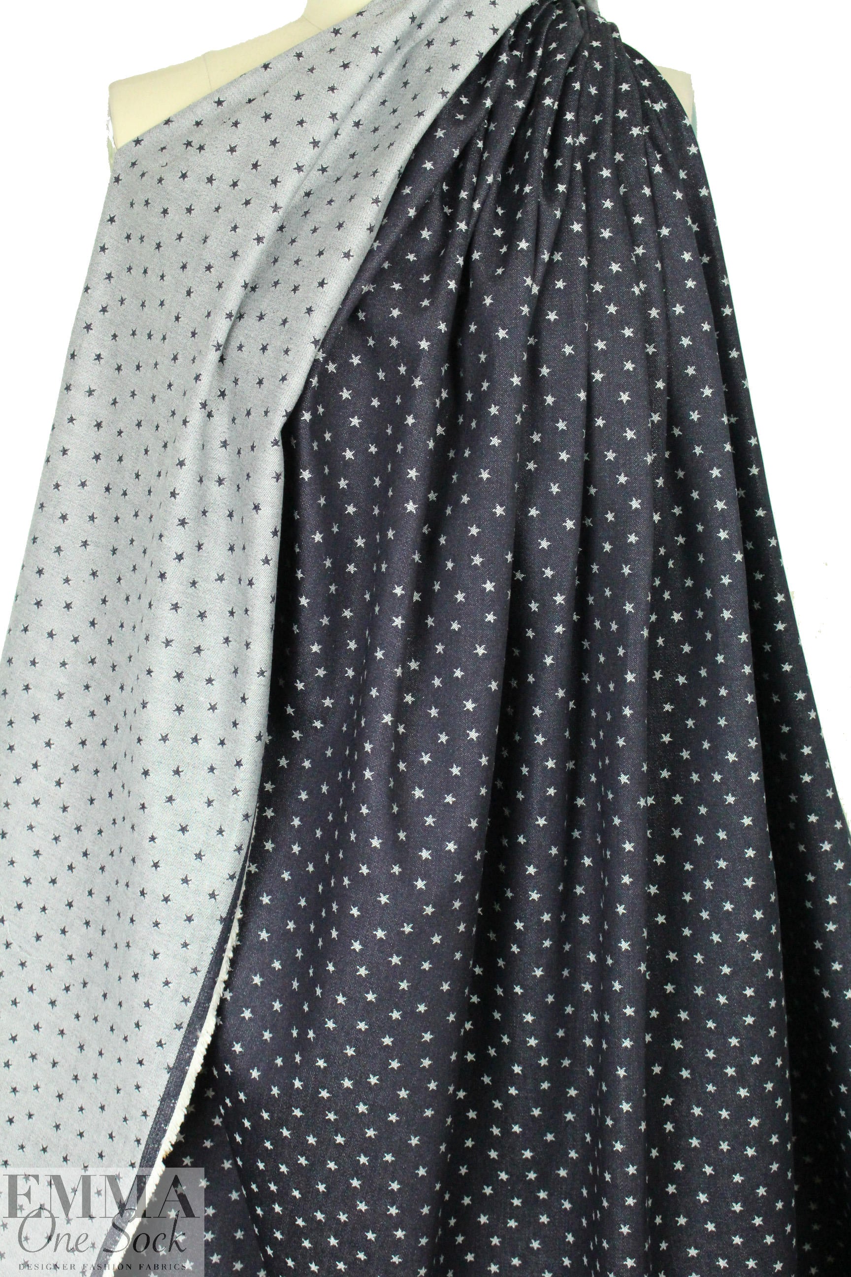 Rag & B0ne indigo denim star jacquard