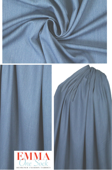 Rag & Bone bleached blue cotton stretch denim 1.375 yds