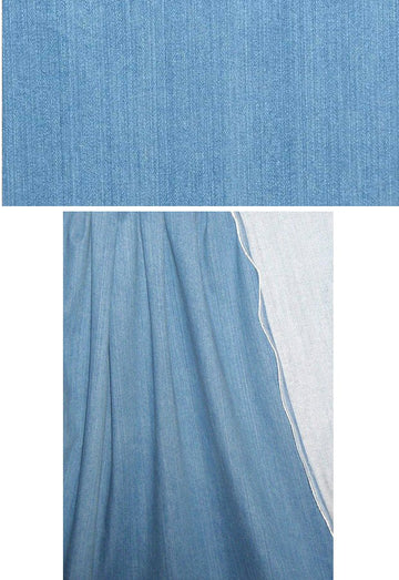 stretch cotton denim - faded blue slub 1.1 yds