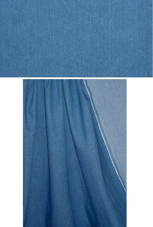 stretch cotton blend denim - washed blue 2.5 yds