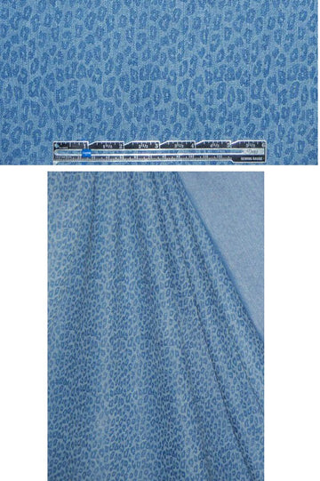 stretch cotton blend denim - lighter cheetah print 1.45 yds