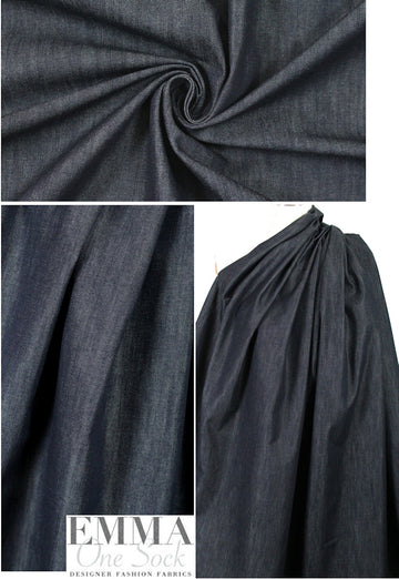 The0ry dark blue denim, lighter weight, little stretch 2 yds
