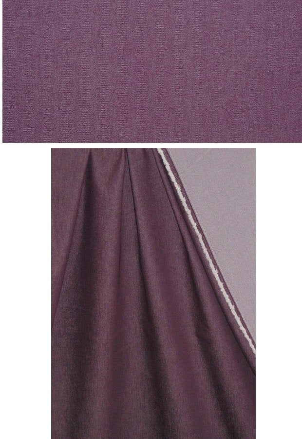 stretch cotton blend denim - deep plum 1.25 yds