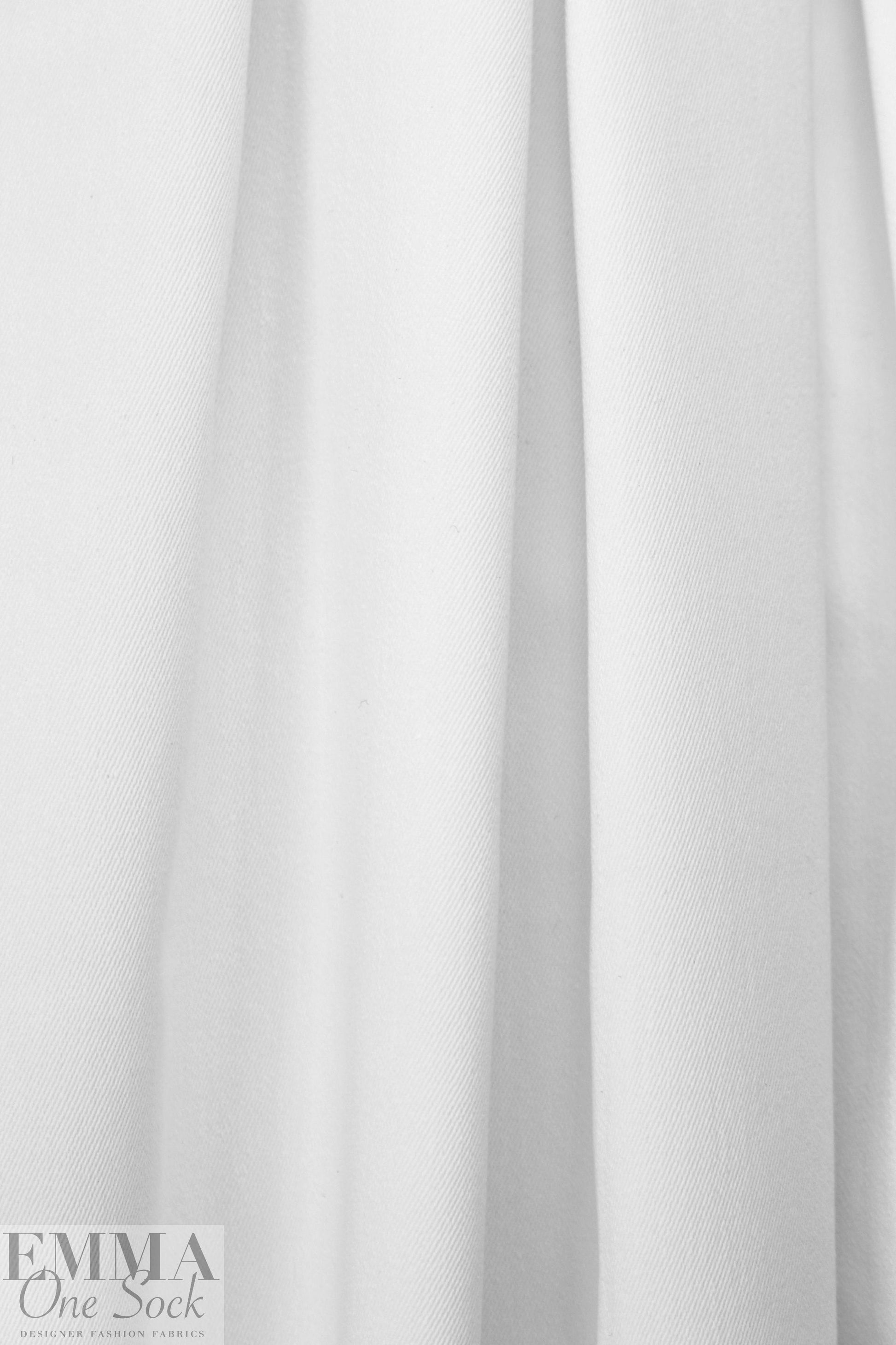 stretch cotton blend denim - white 1 yard
