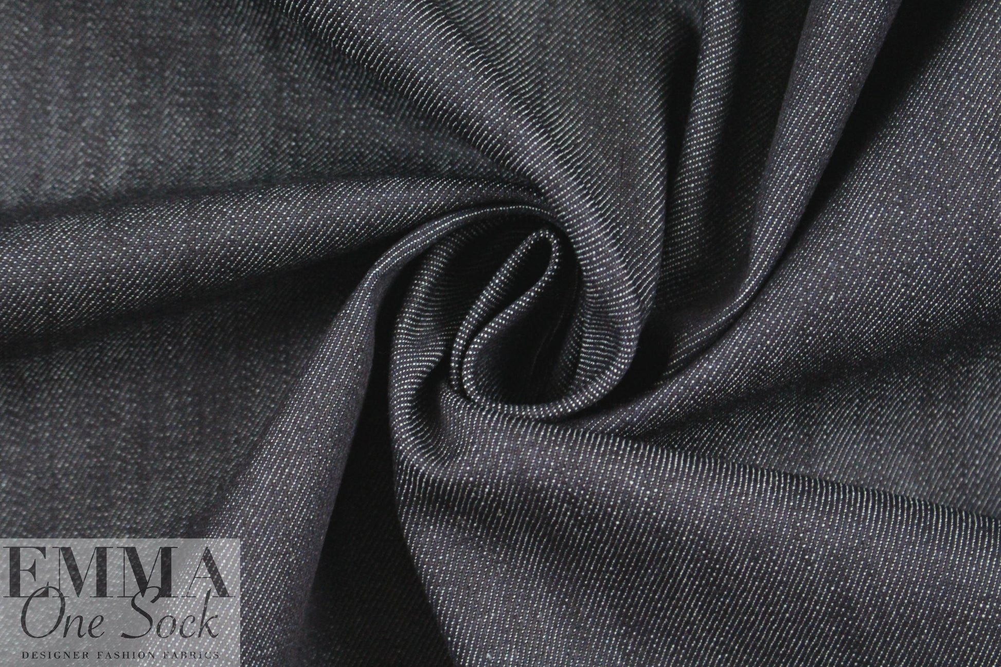 designer dark blue twill weave stretch denim 2.5 yd