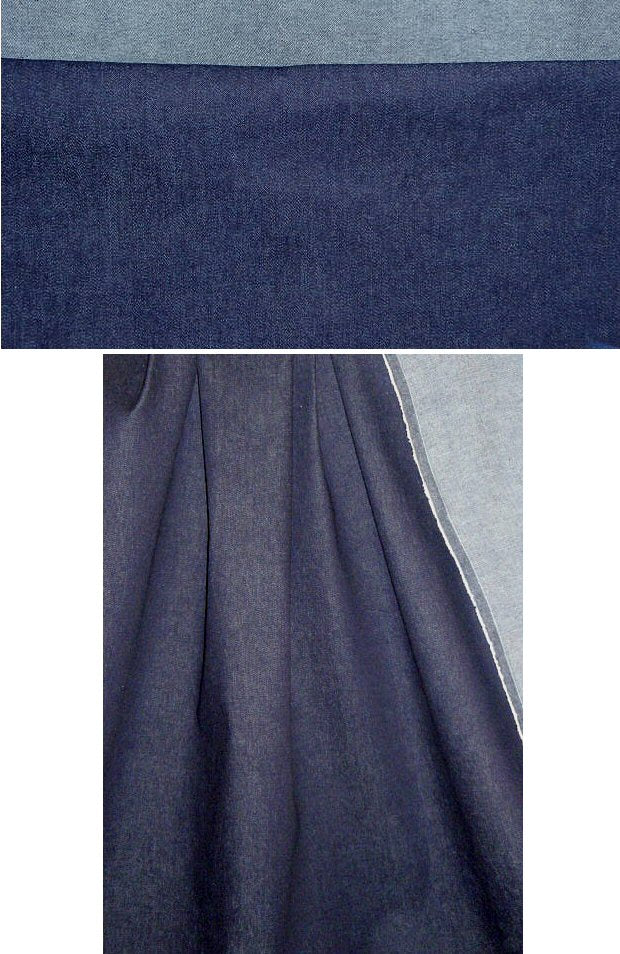 stretch cotton/lycra denim - dark indigo - WASHED 2.125 yds